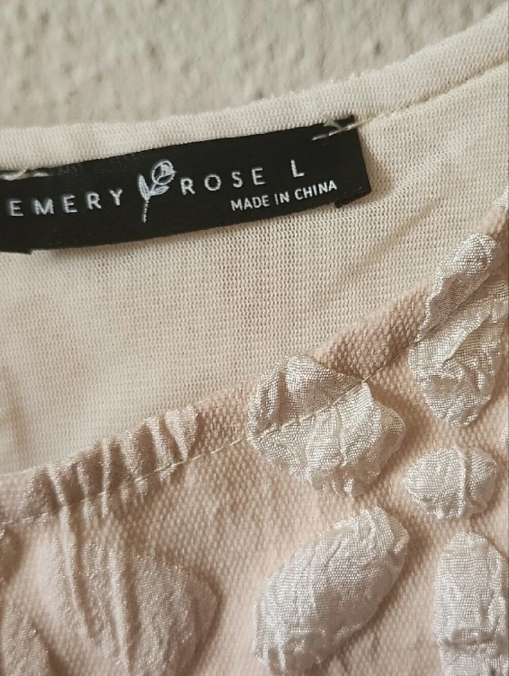 Emery Rose Pale Pink Sleeveless Floral Appliqué Dress